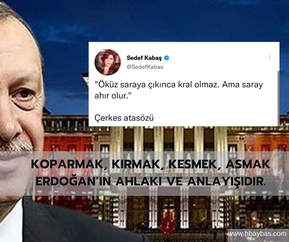 KOPARMAK, KIRMAK, KESMEK, ASMAK ERDOĞAN’IN AHLAKI VE ANLAYIŞIDIR